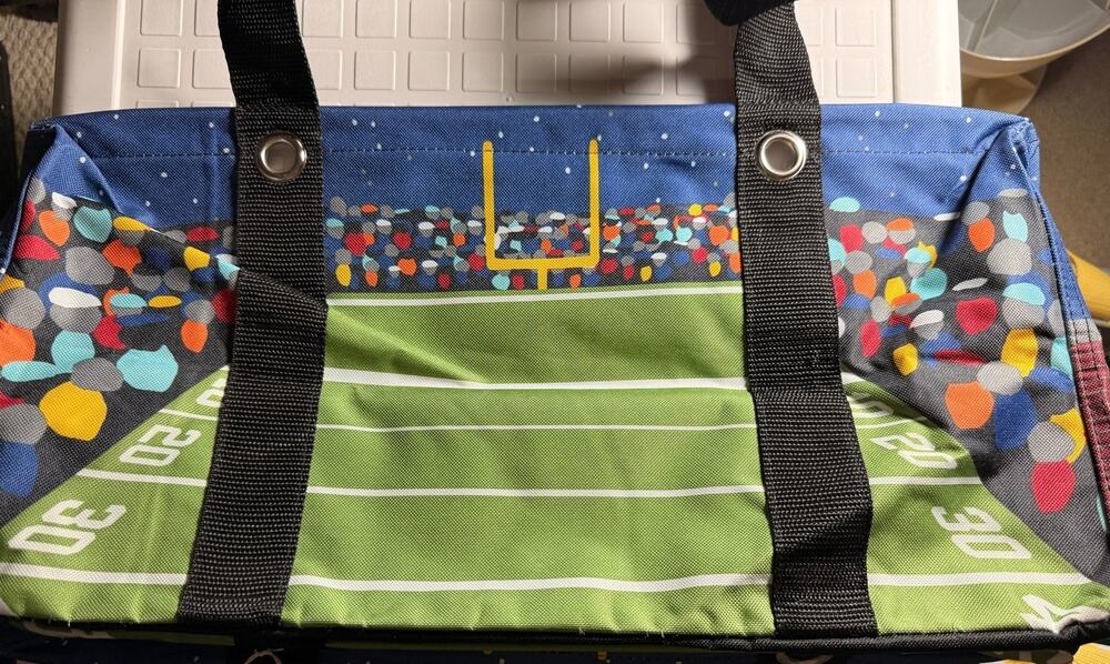 Thirty One MEDIUM Utility Tote Touchdown Time Football 31